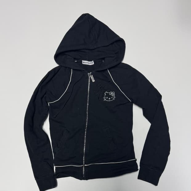 여성 리얼 일본판 헬로키티 귀여운 후드집업 블랙