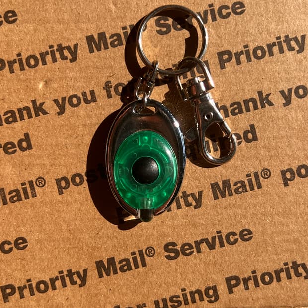 90s vtg Green LED Keyring