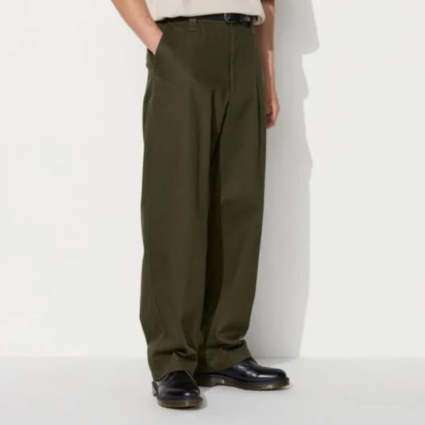 유니클로U/와이드핏 치노팬츠 다크브라운/76