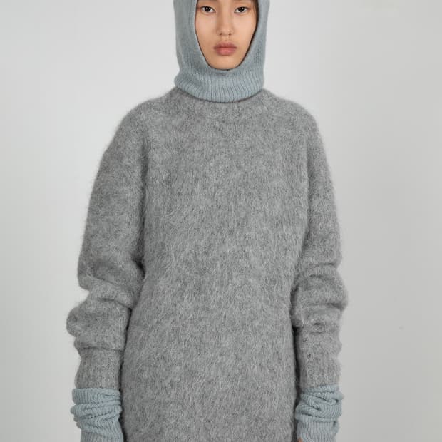 아모멘토 알파카 라운드 넥 풀오버 M