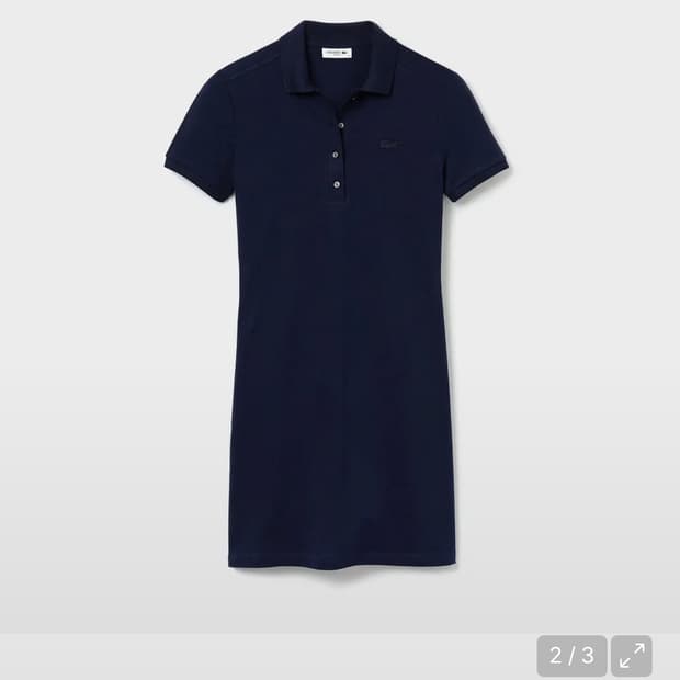 라코스테 슬림핏 미니 원피스 네이비 38