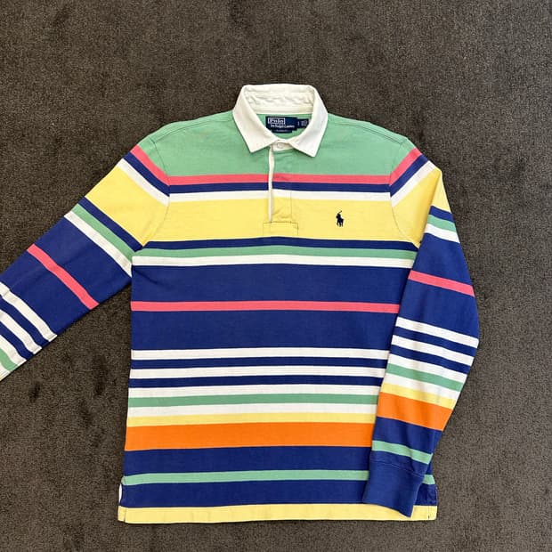 폴로 랄프로렌 멀티 스트라이프 럭비 셔츠 S
