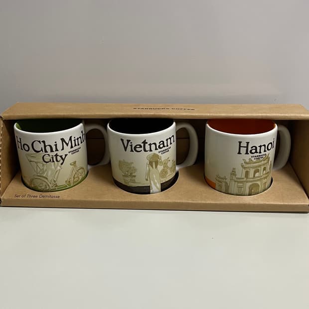[미사용] 스타벅스 시티 데미타쎄 머그잔 컵 3종세트 호치민 베트남 하노