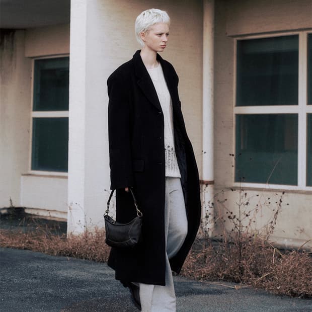 니브 Wool Single Maxi Coat (Black)