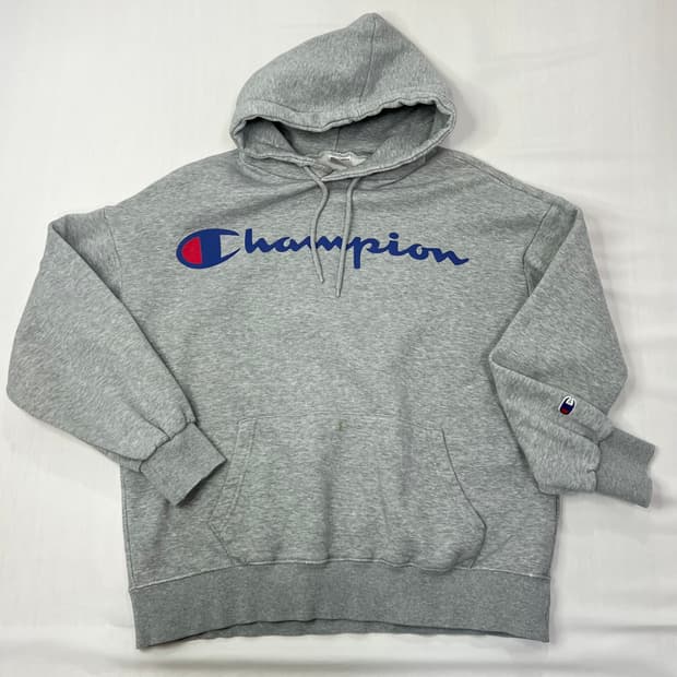 챔피온 기모 후드티 회색