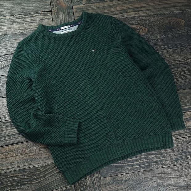 [타미힐피거] 로고 자수 크루넥 니트 M18341