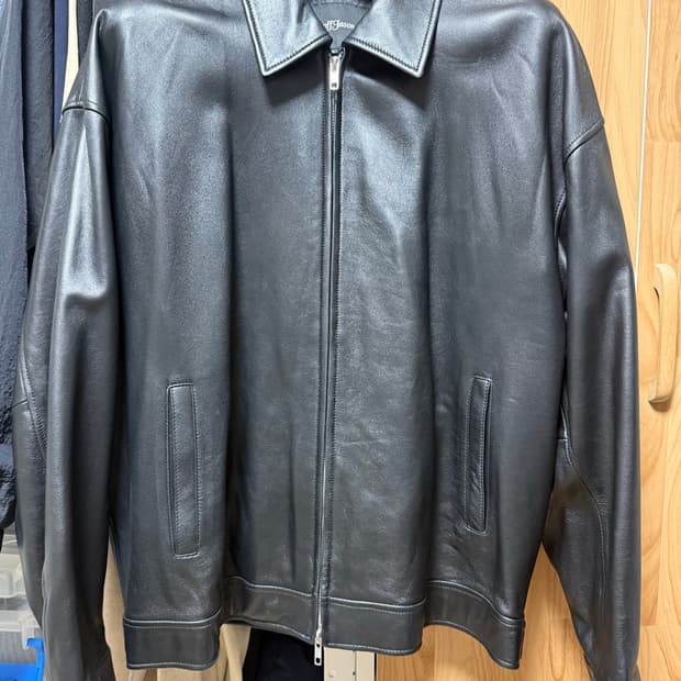 도프제이슨 오버핏 램스킨 싱글 자켓 블랙 XL