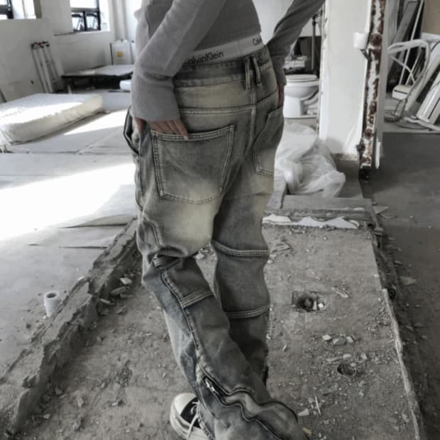 쿄이 kyoiii 카고 팬츠 grind zip cargo pt, blue