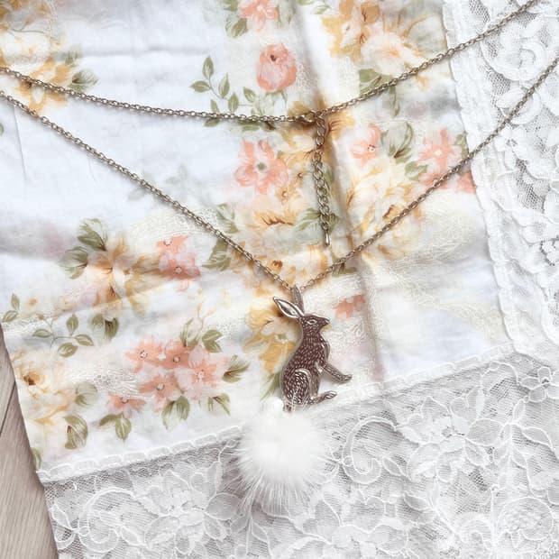 토끼 펜던트 퍼 포인트 골드 목걸이