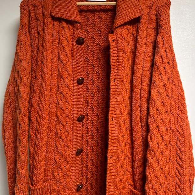 존몰리 오렌지 숄칼라 가디건 xl(105)