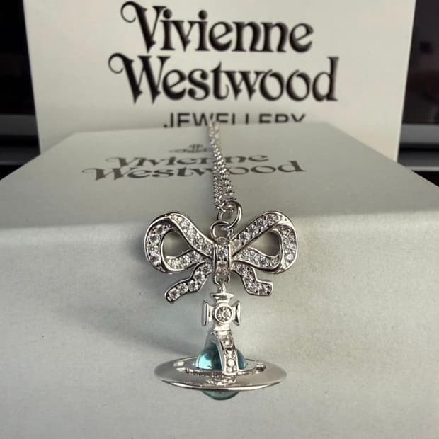 비비안웨스트우드 아카이브 베이비블루 옥타비에 팬던트 목걸이(풀구성)