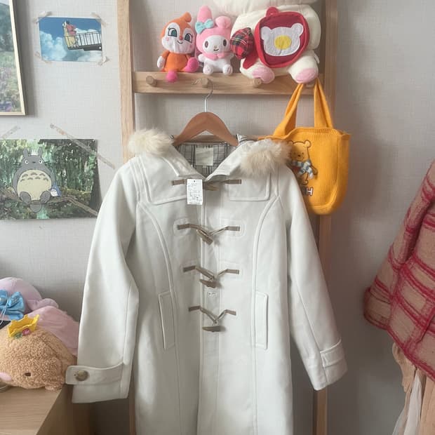 모리걸 빈티지 아이보리 퍼후드 떡코🤍❄️