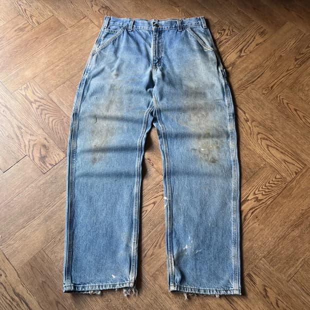 [34]칼하트 USA 더티워싱 싱글니 카펜터 워크 데님 팬츠