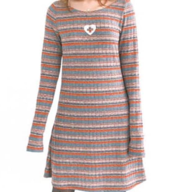 샵페어리 Rainbow sheer knit mini dress