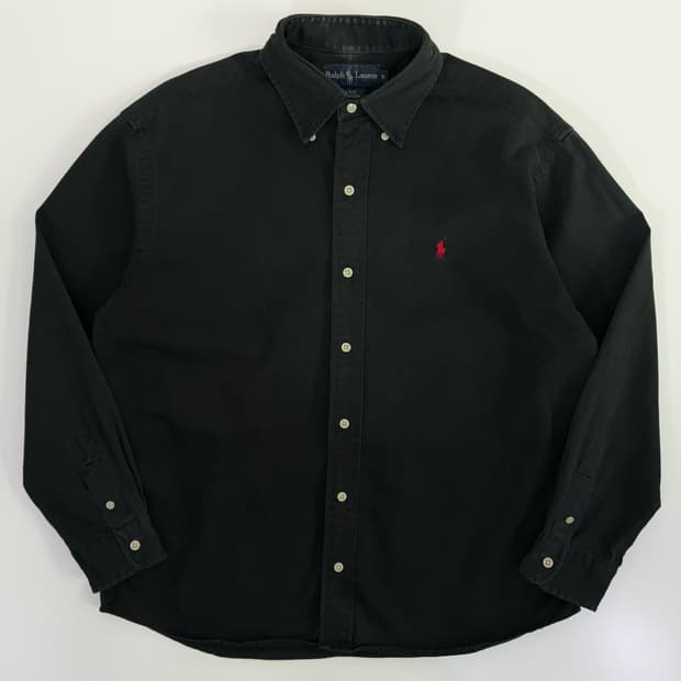 Polo  폴로 랄프로렌 자수 블레이크 코튼 블랙 셔츠
