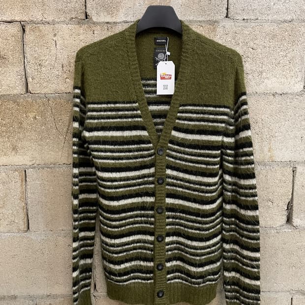 디젤 모헤어 스트라이프 가디건