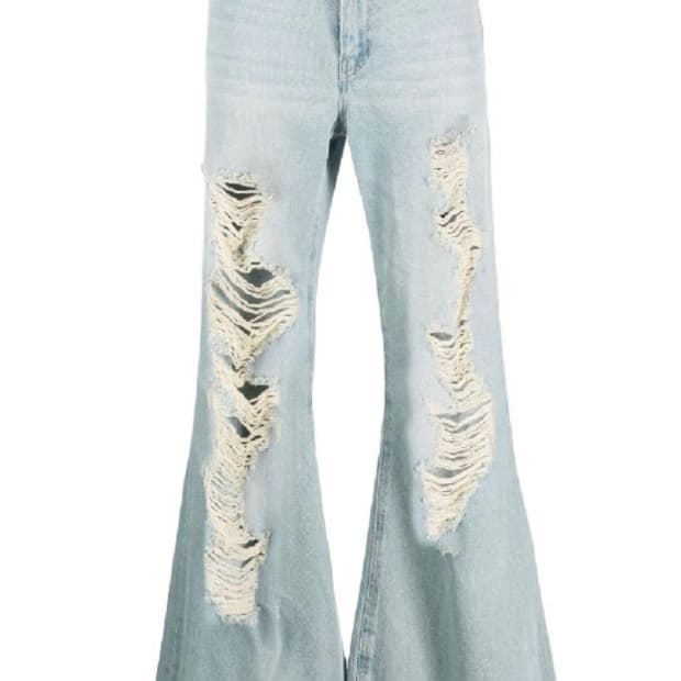 Egonlab destroyed flare denim pants