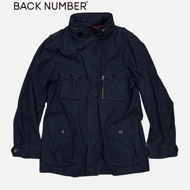 BACK NUMBER navy milietary parka
