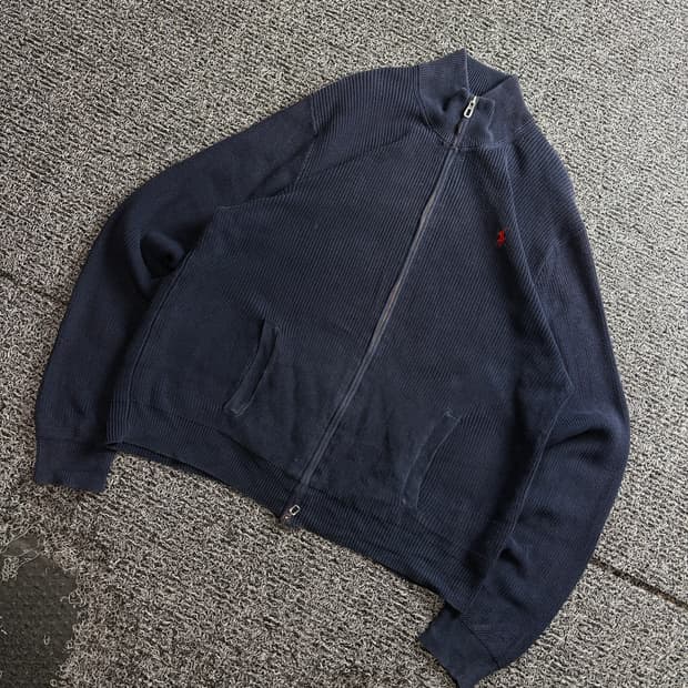 폴로 랄프로렌 포니로고 니트 코튼 풀 집업 스웨터 4091