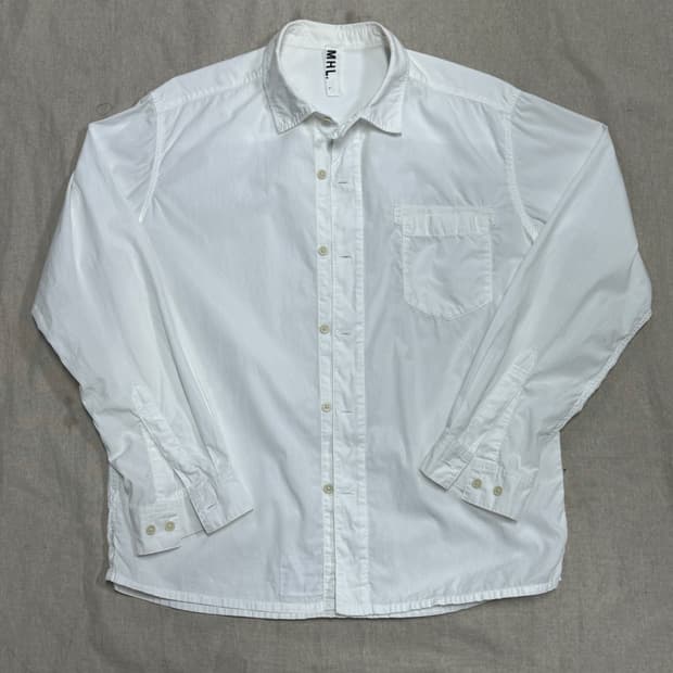 마가렛호웰 포켓 화이트 셔츠 L