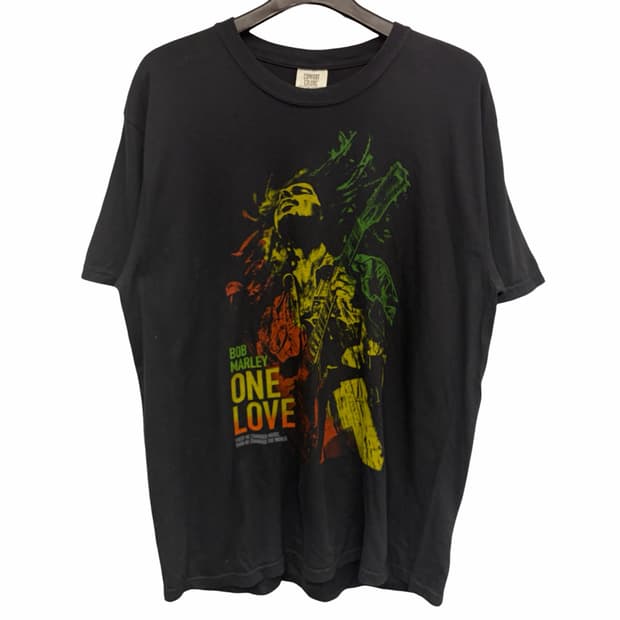 밥말리 One Love 그래픽 블랙 반팔 티셔츠 L