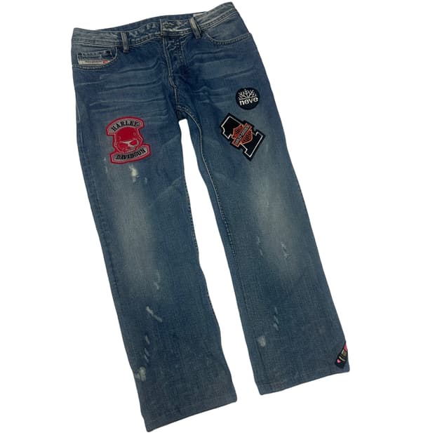 디젤 디스워싱 패치워크커스텀데님진 30