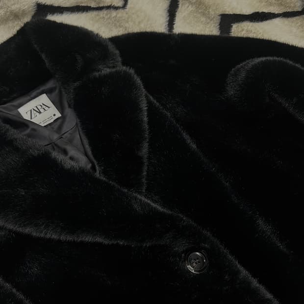 [한국L]ZARA 페이크퍼 롱 코트/블랙