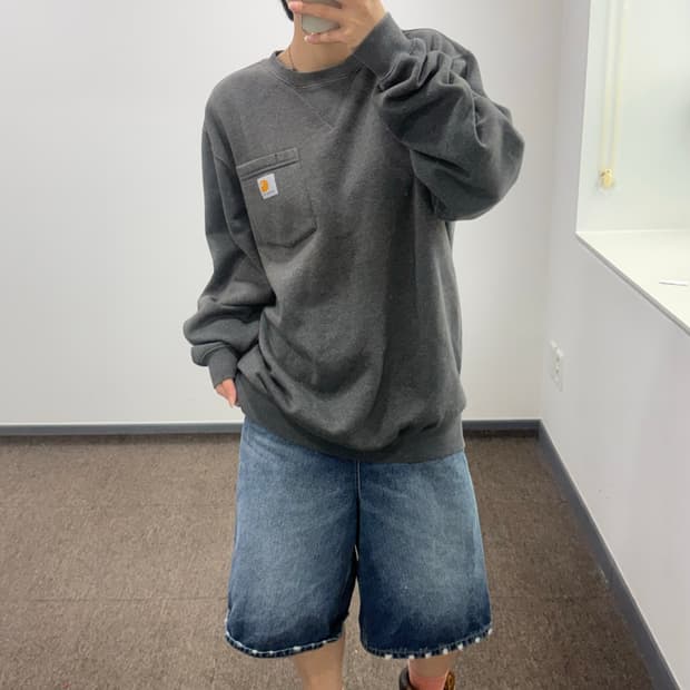 Carhartt 칼하트 차콜 기모 맨투맨
