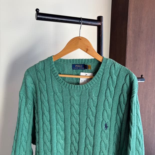 15297 - 폴로 랄프로렌 그린 케이블 니트