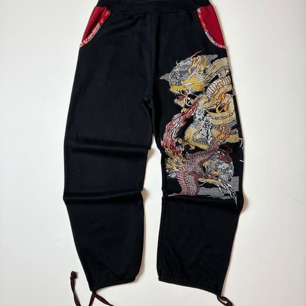 Selected 00's 재팬 오리엔탈 드래곤 자수 팬츠 PN8851