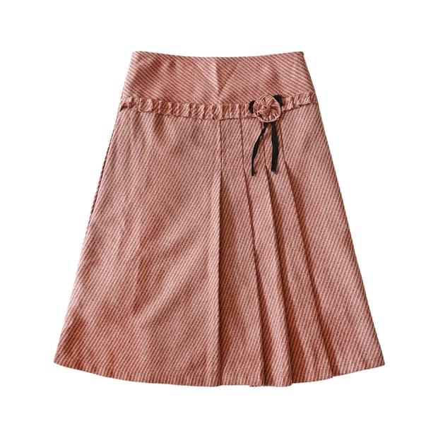 빈티지 코사주 반 플리츠 미디 스커트