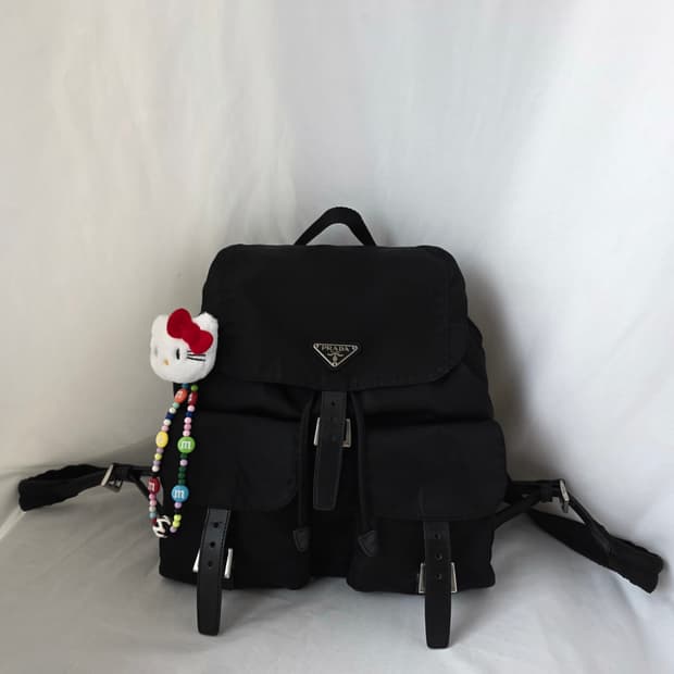 [정품 PRADA] 프라다 투포켓 나일론 빈티지백팩 라지