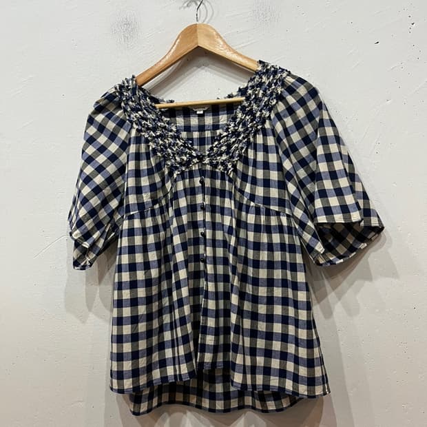anyFAM JPN 모리 체크 블라우스