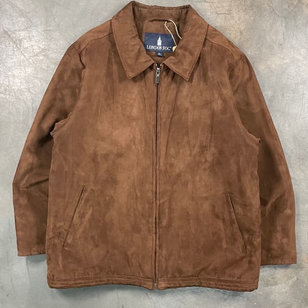 런던포그 스웨이드 블루종 자켓