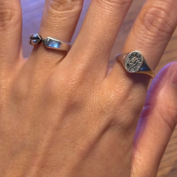 🌼 실버 925 플라워 시그넷 링