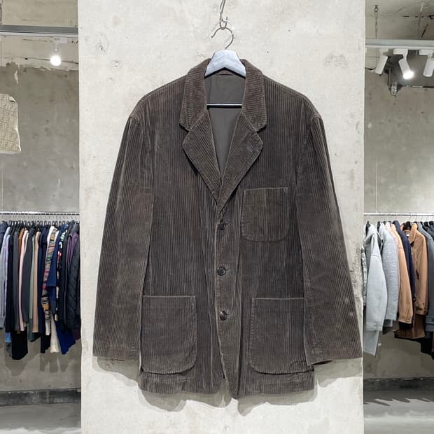 이세이 미야케 다크 브라운 코듀로이 3B 블레이저