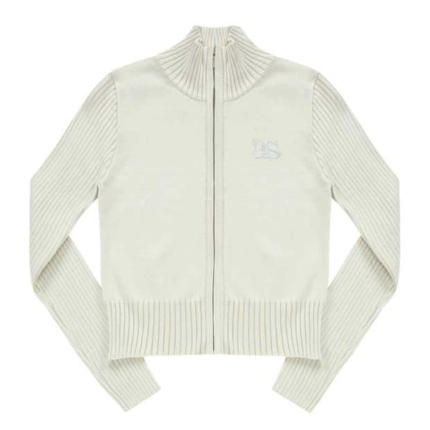 MARON KNIT ZIP-UP / BEIGE