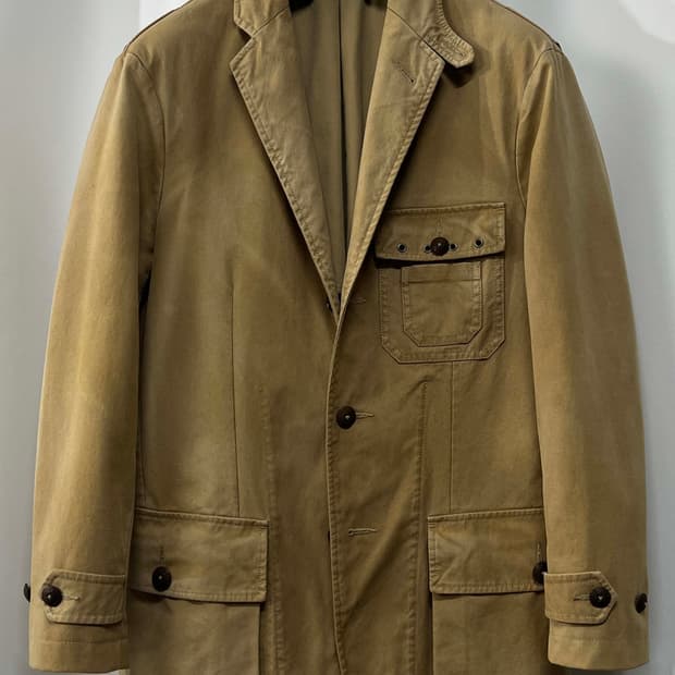 폴로 랄프로렌 탄베이지 친스트랩 페이드 덕캔버스 카코트 헌팅자켓