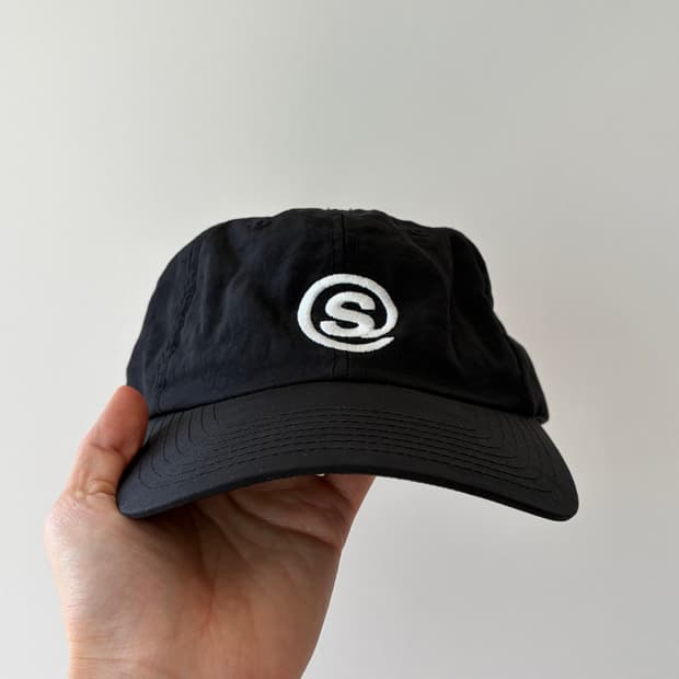 stussy 스투시 워시드 나일론 심볼 로우 프로 캡 블랙