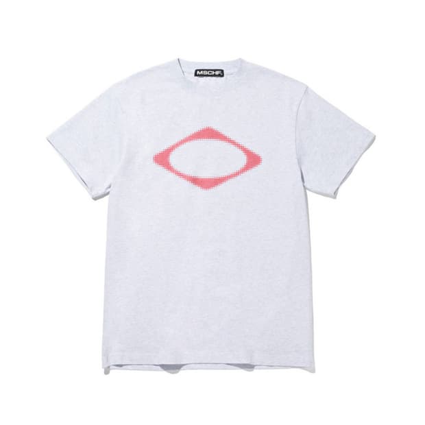 미스치프 롬버스 블러 반팔티 멜란지 그레이