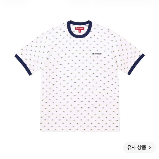 슈프림 하트 인타르시아 링거티셔츠