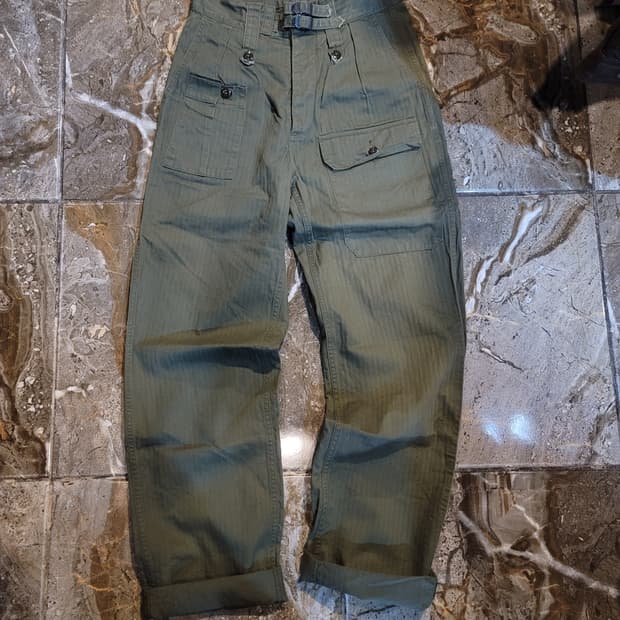 웨어하우스 덕디거 밀리터리 헤링본 카고팬츠 