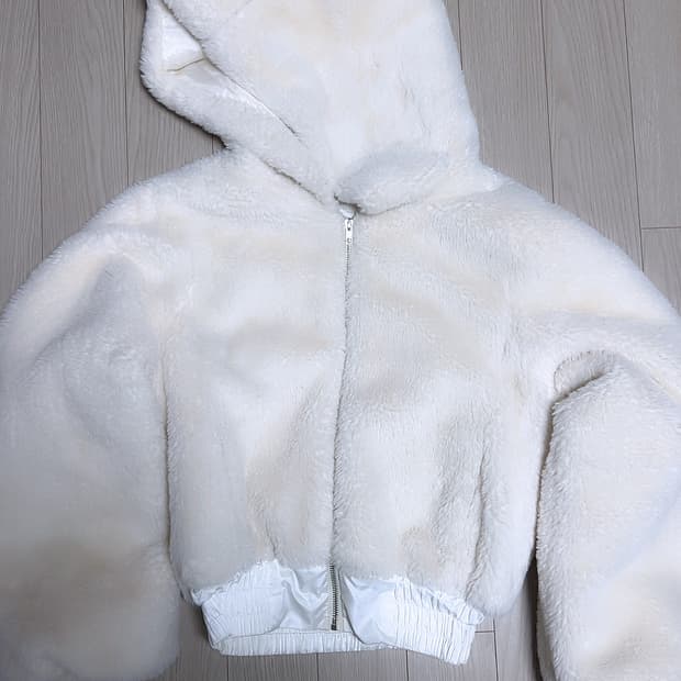 히코빈티지 화이트 퍼 자켓