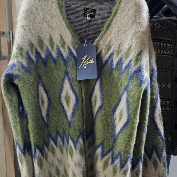 니들스 모헤어 다이아몬드 가디건 올리브 M(100)