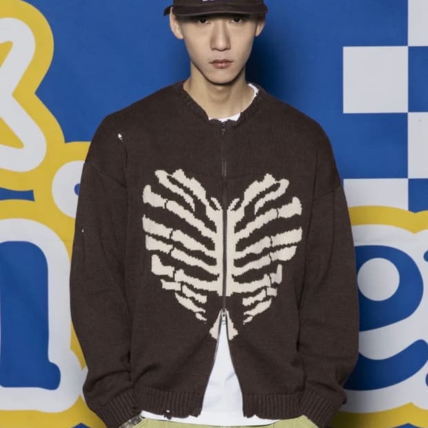 엑스톤즈 XTK037 보운 니트 집업 (BROWN)