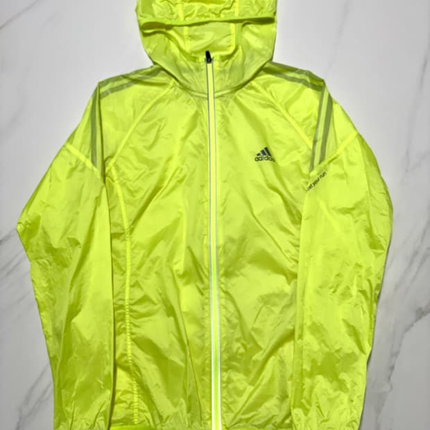 아디다스 윈드브레이커 하이넥 형광 바람막이