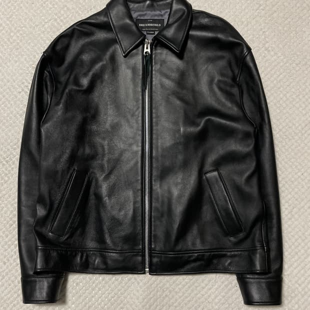 DREAMWORLD 드림월드 램스킨 양가죽 블루종 레더 자켓