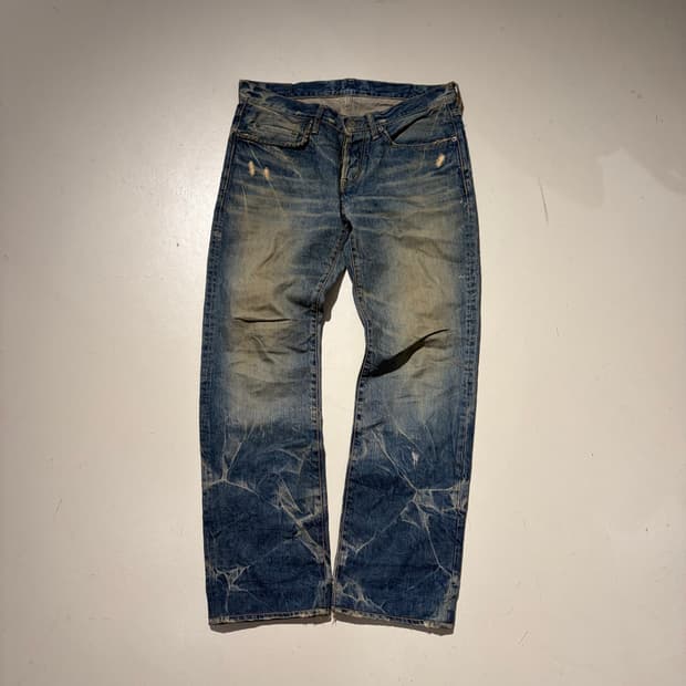 00s Hysteric Glamour 펑크 디스트로이드 데님 34