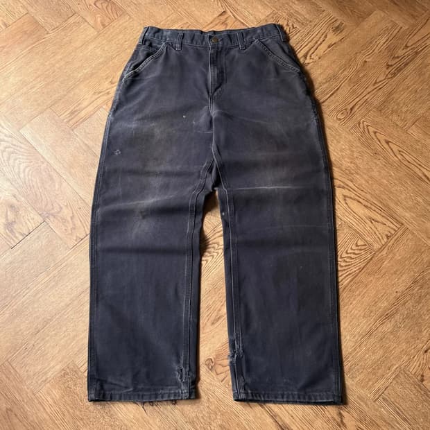 [32]칼하트 USA 빈티지 워싱 미드나잇 네이비 싱글니 카펜터 워크팬츠