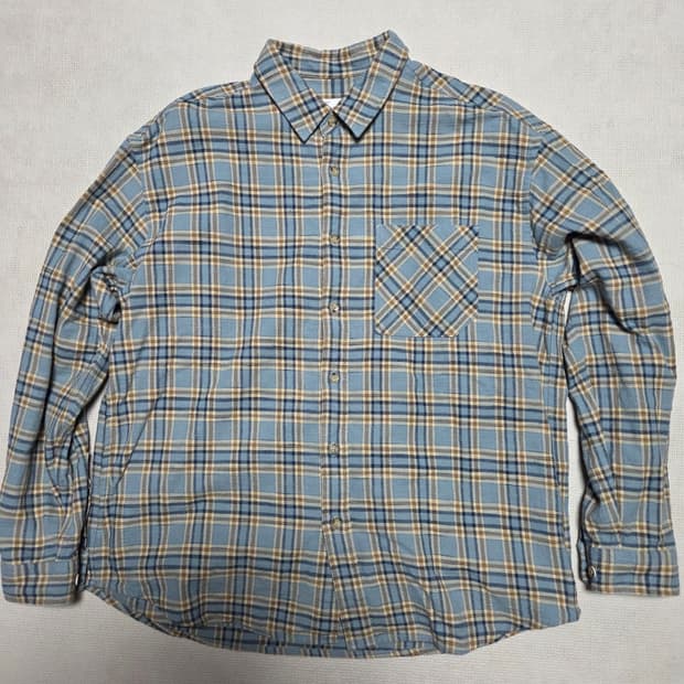 (L) 홀리선 x 키작은 광자 체크셔츠 블루